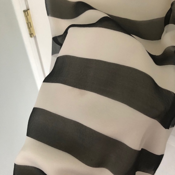 Lawrence Steele High Low Stripe Silk Dress - Picture 5 of 9